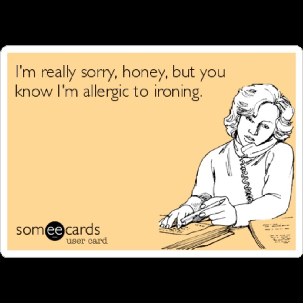 I may have a tremendous allergy to ironing. 🤧😉